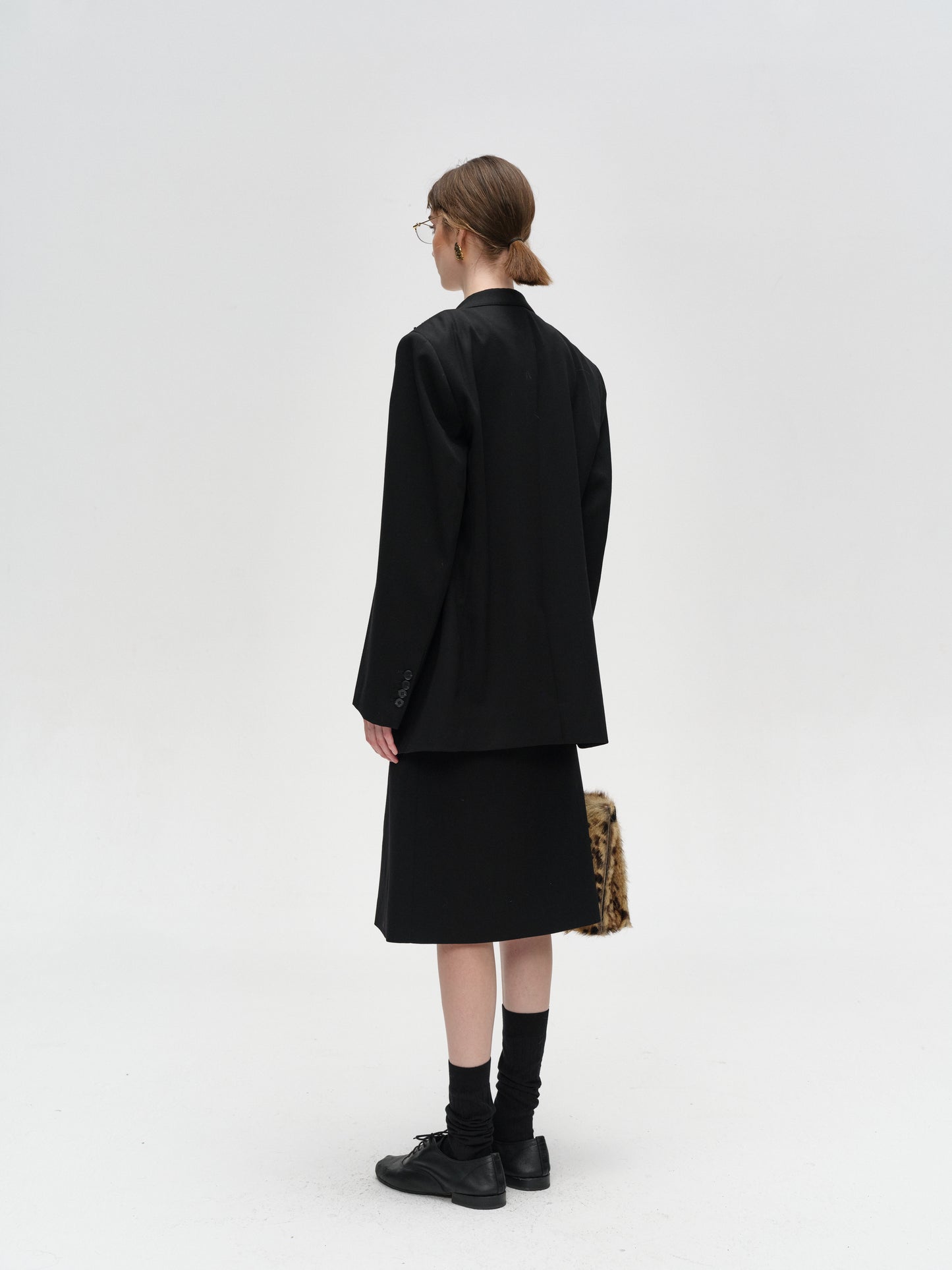 Black Hand-Embroidered Shine Skirt
