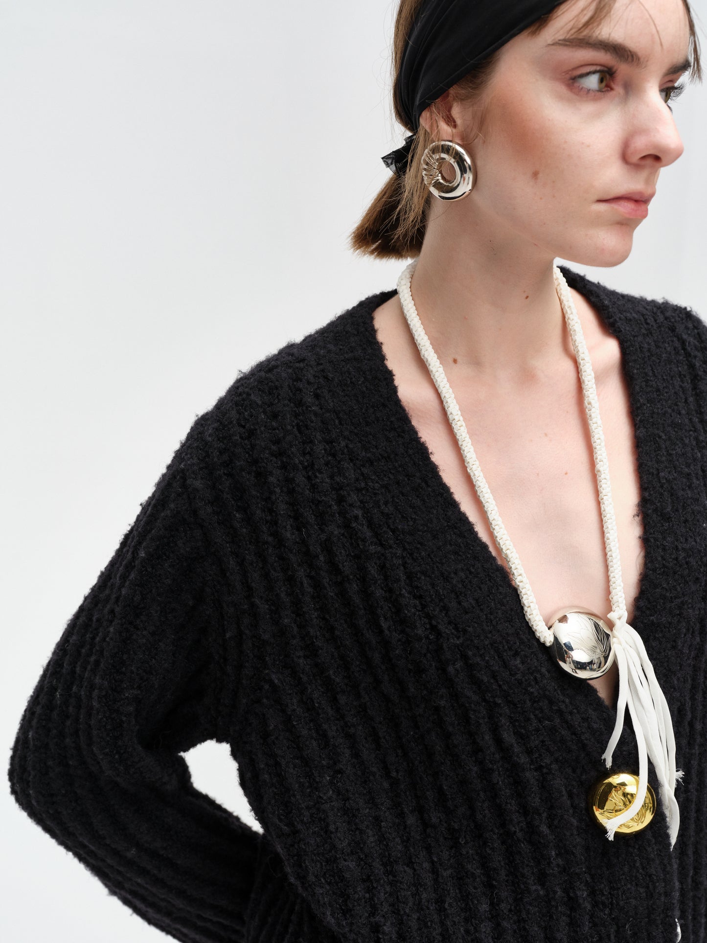 Black Lazy Knit Cardigan