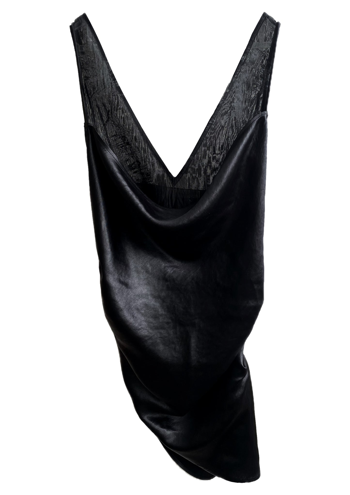 Black Double-Layer Satin Camisole