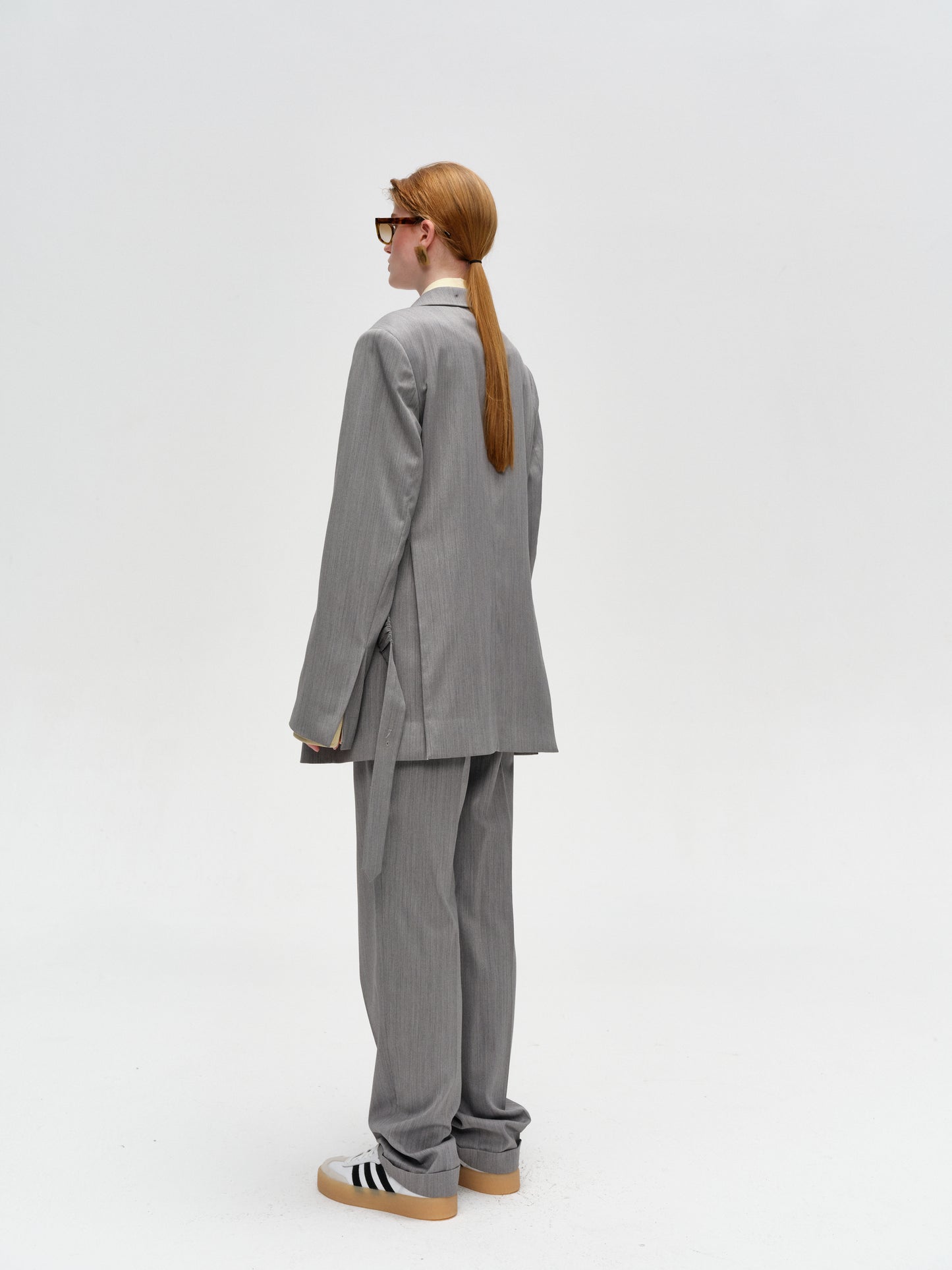 Grey Epiphyllum Button Wool Western Coat