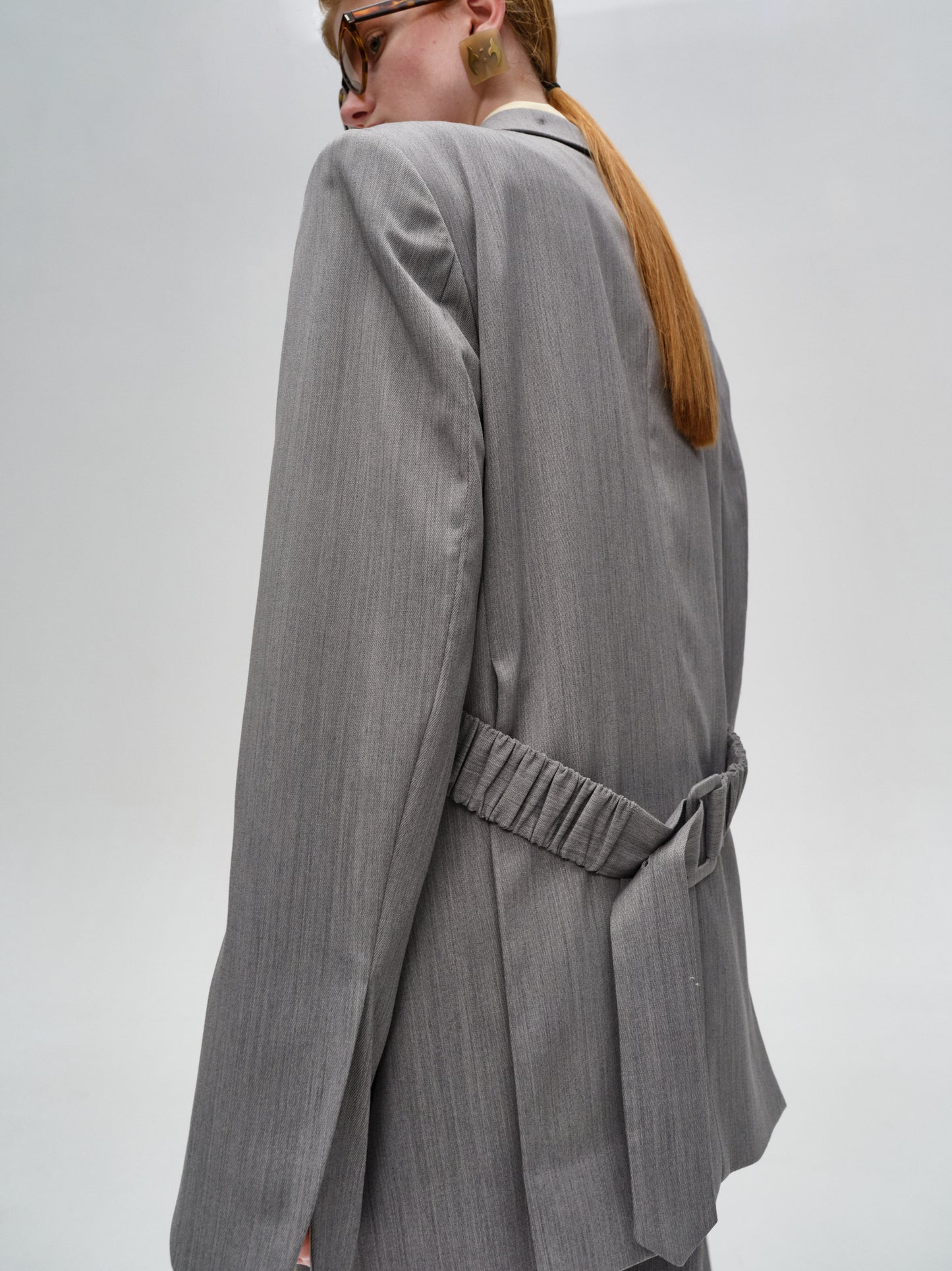 Grey Epiphyllum Button Wool Western Coat