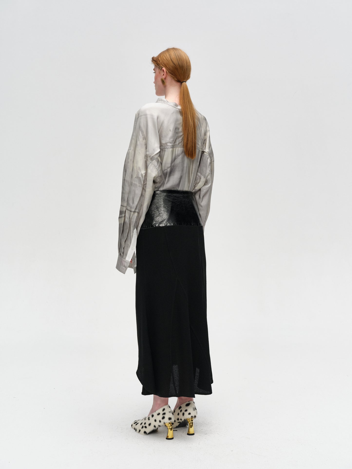 Abstract Floral Print Single-button Shirt