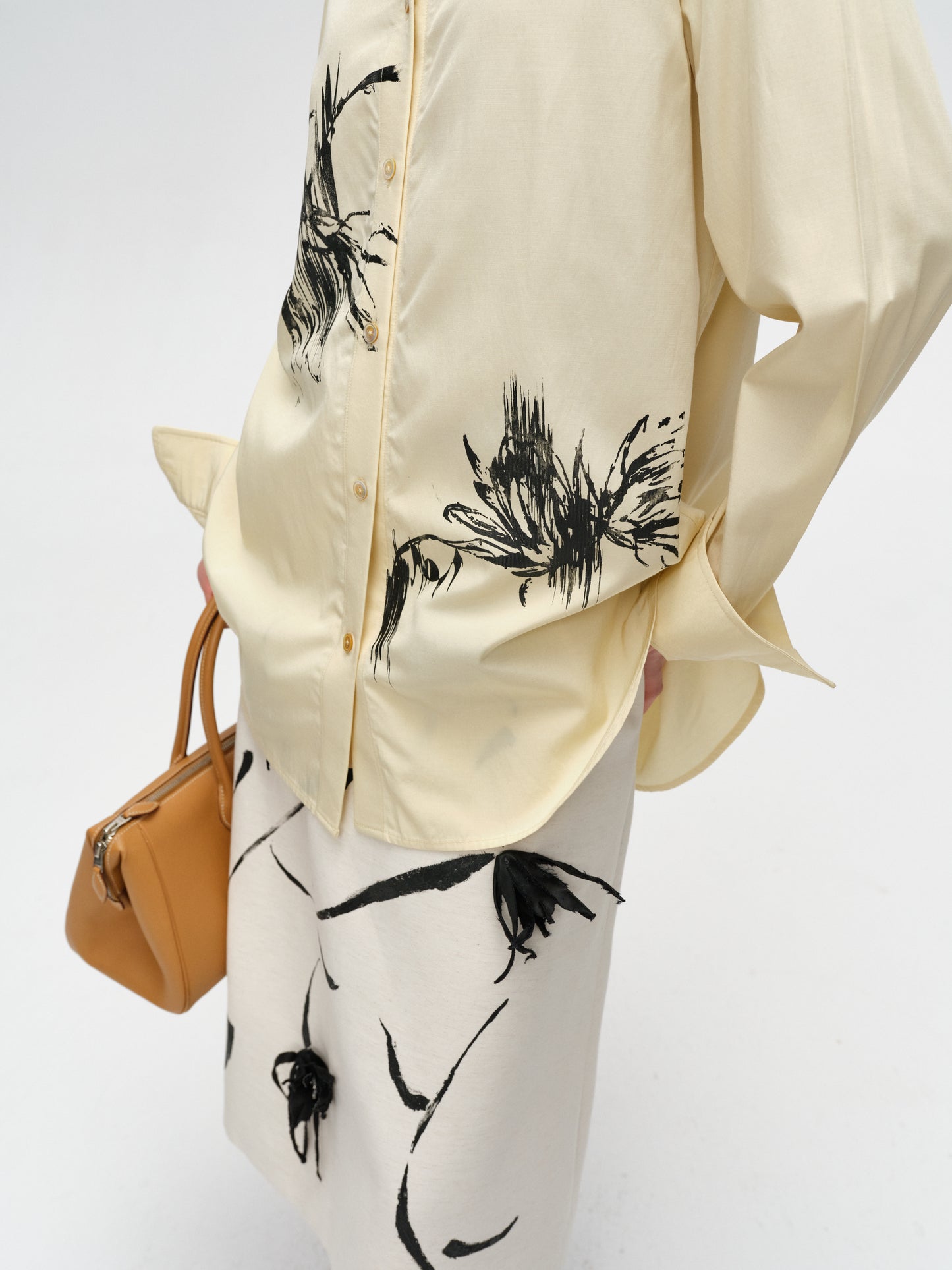 Light Yellow Floral Print Shirt