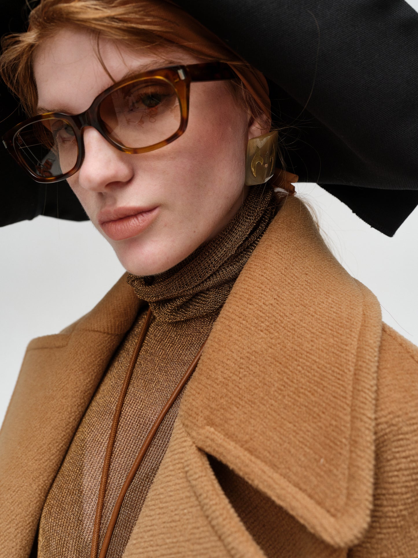 Brown One-Button Lamb Wool Coat