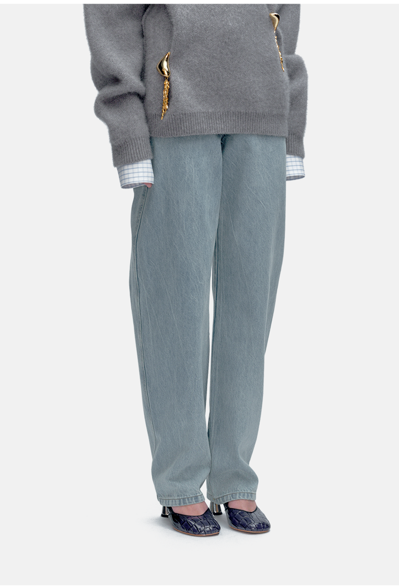 Relaxed Light-Blue Tapered Jeans