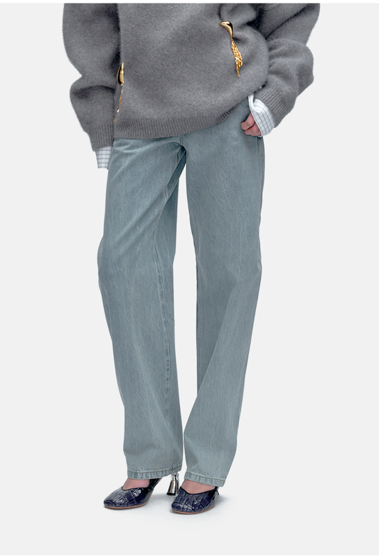 Relaxed Light-Blue Tapered Jeans