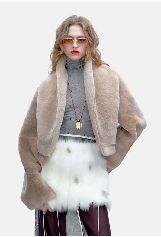 Light Camel Shearling Jacket