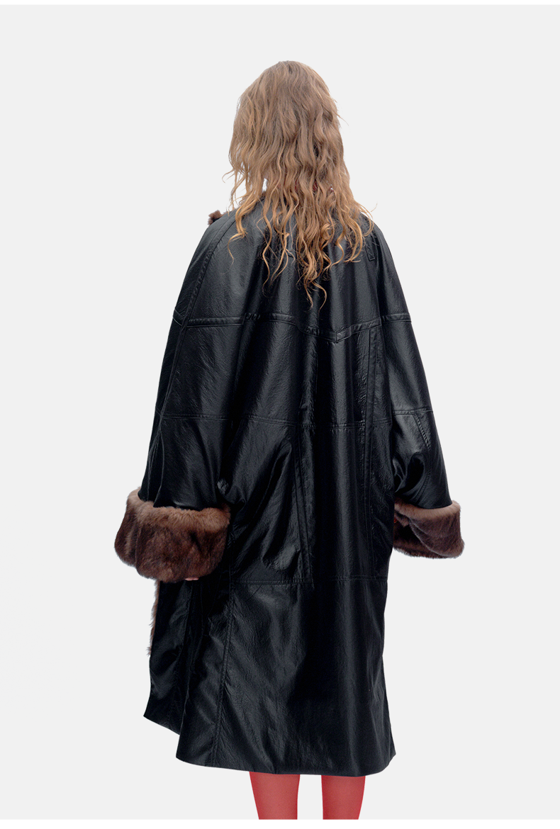 Reversible Rabbit Fur–Lined Coat