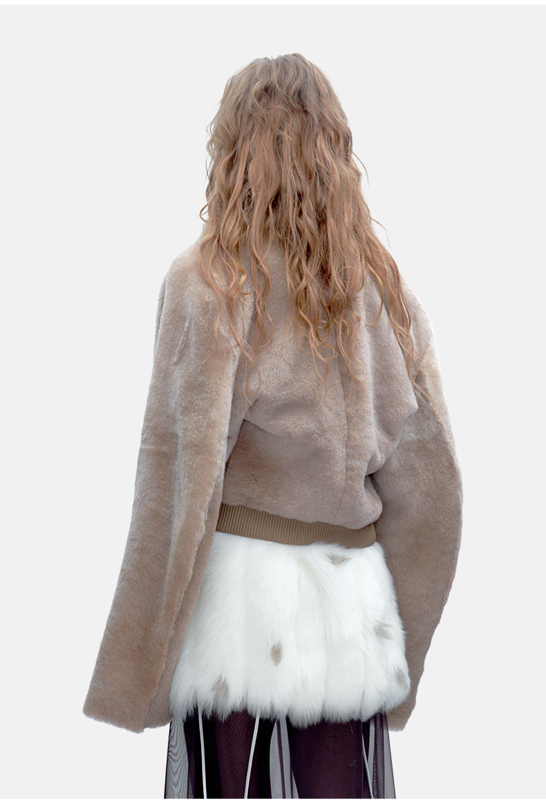 Light Camel Shearling Jacket