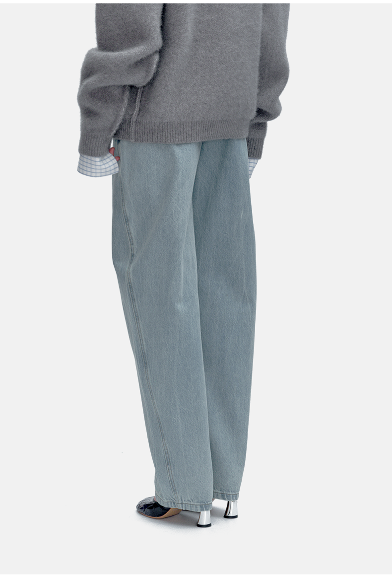 Relaxed Light-Blue Tapered Jeans