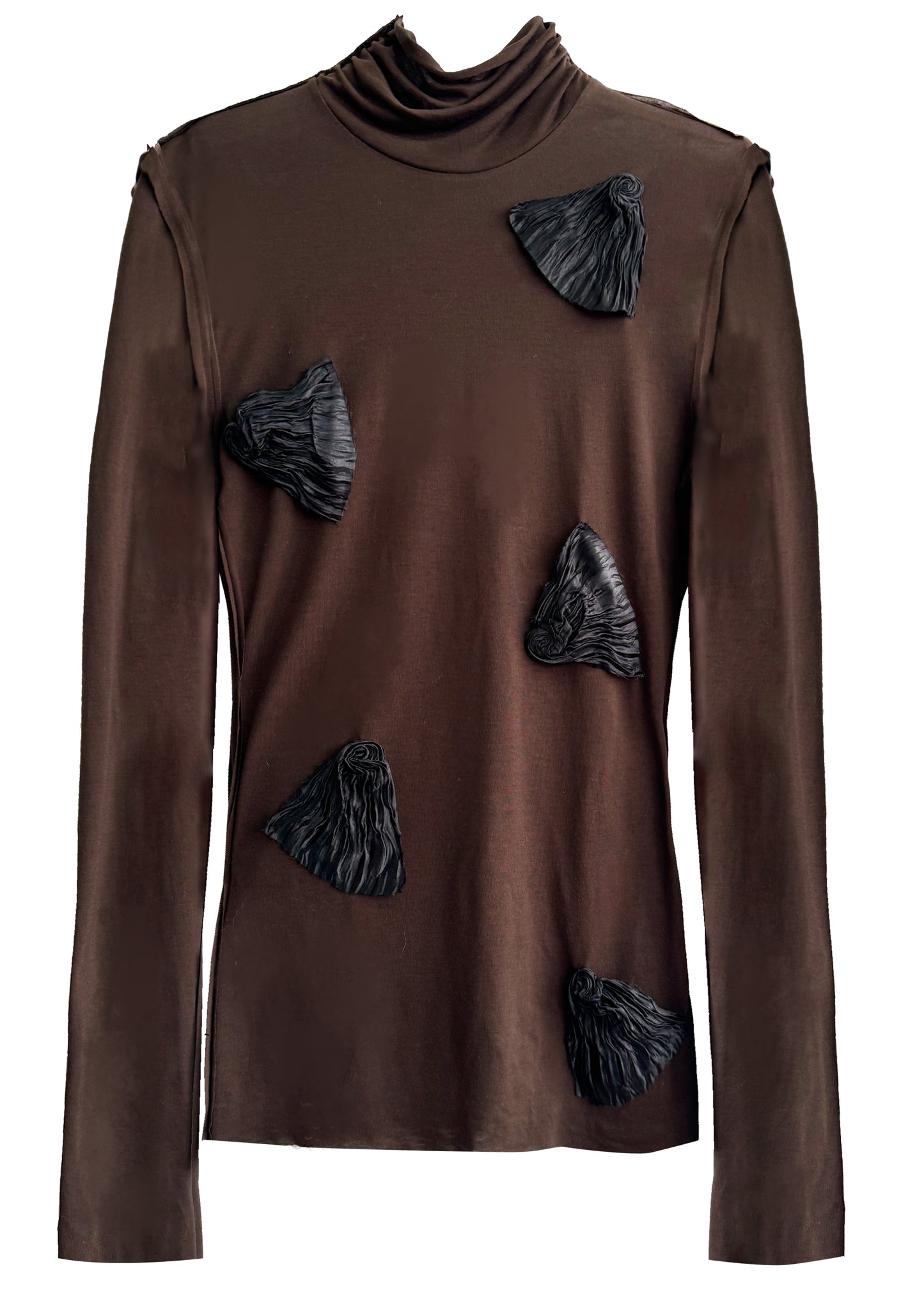 Dark Brown Hand-stitched Floral Base Top