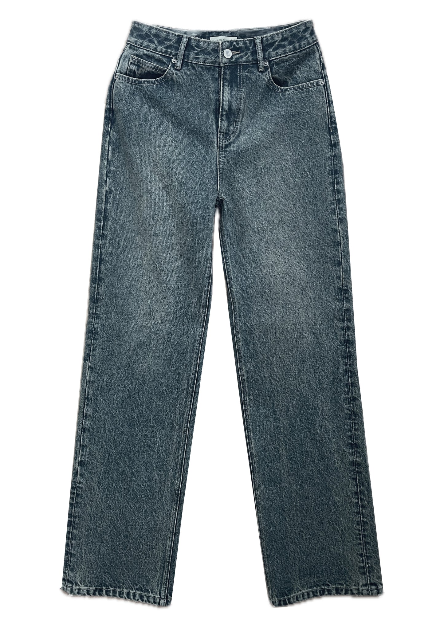 Dark Blue Vintage Wash Straight-Leg Jeans