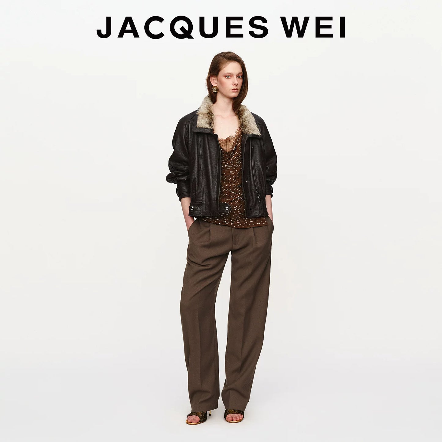 Dark Camel Tailored Trousers