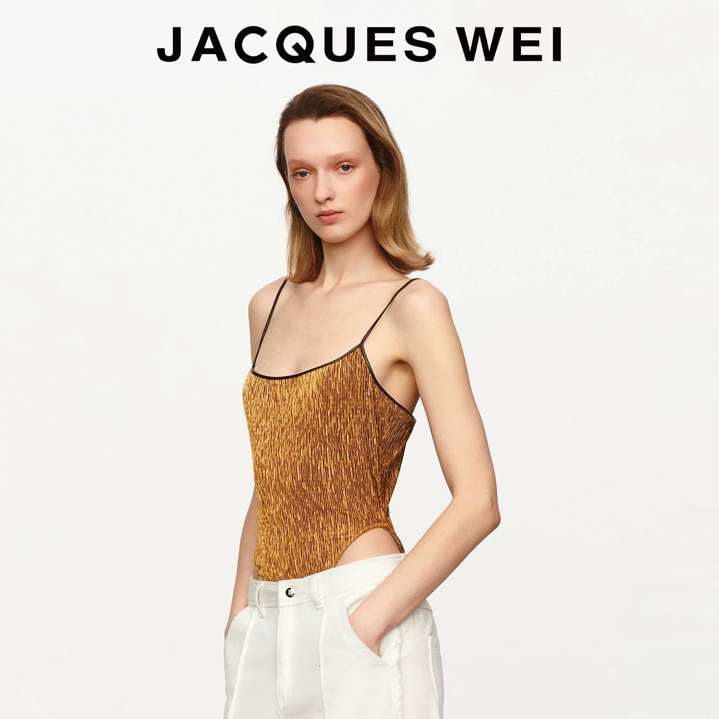 Silk-Velvet Paneled Bodysuit