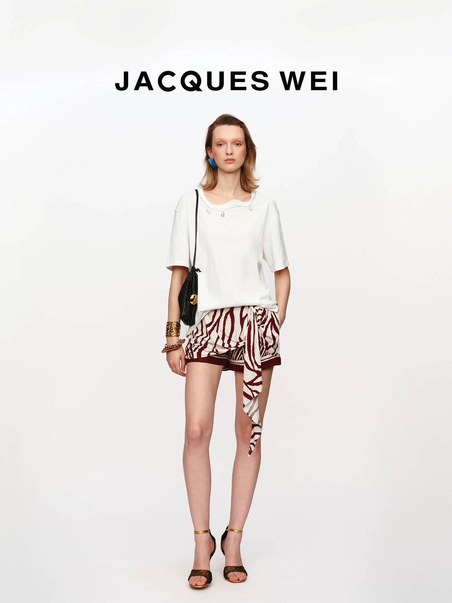 White Pearl Embellished Cotton Tee