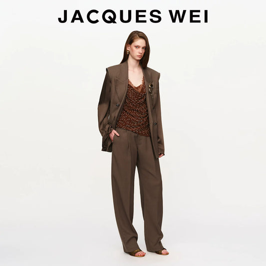 Dark Camel Tailored Trousers