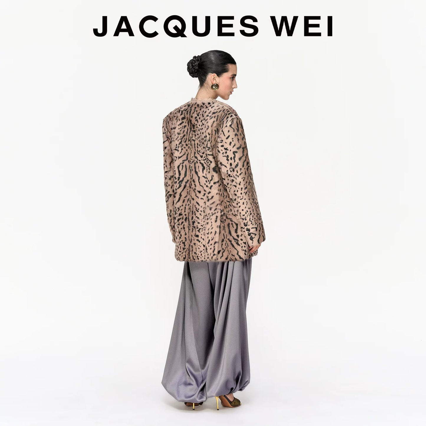 Ocelot Print Shearling Jacket