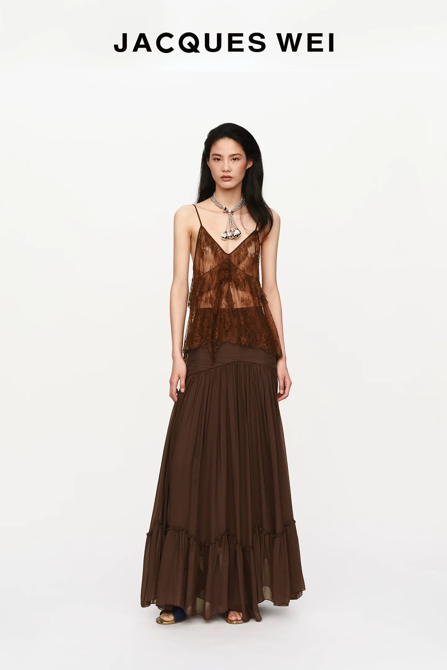 Pressed Pleat A-Line Midi Skirt