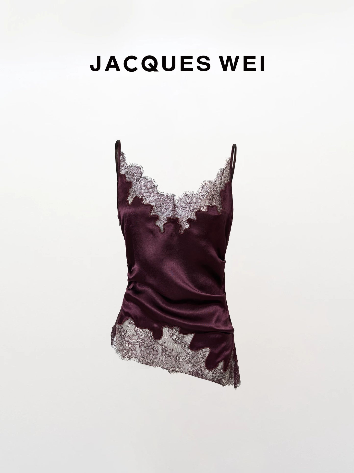 Purple Satin Lace-Up Cami