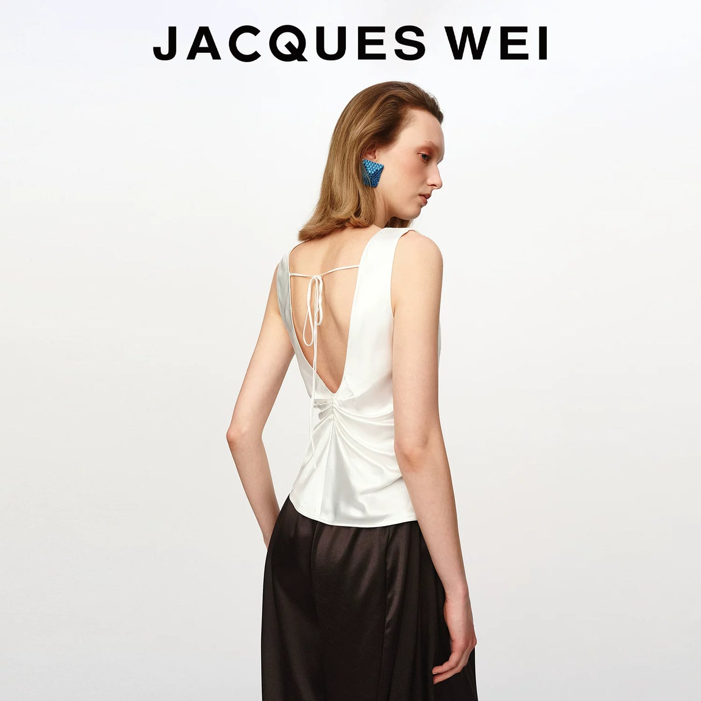 Water Drop Pendant Knit-Panel Camisole