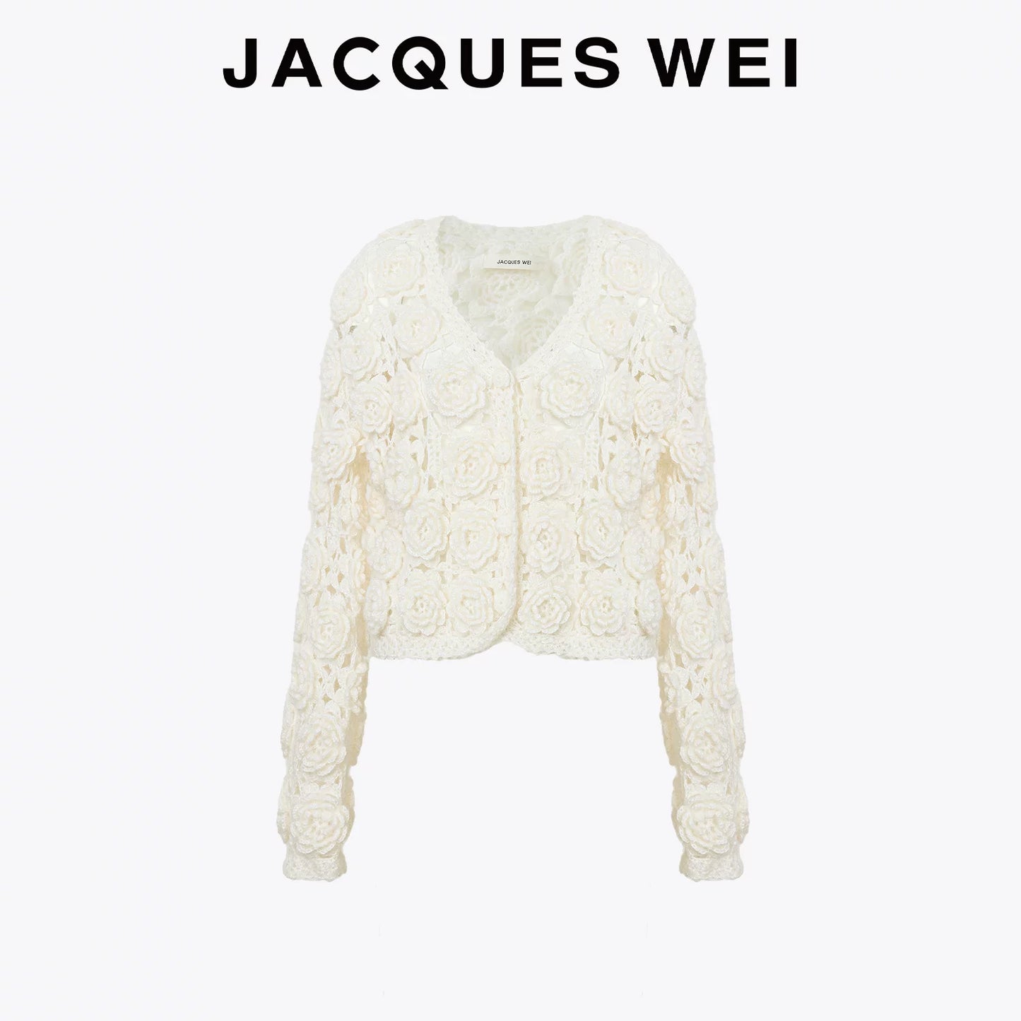 Rose Floral Crochet Mohair Cardigan