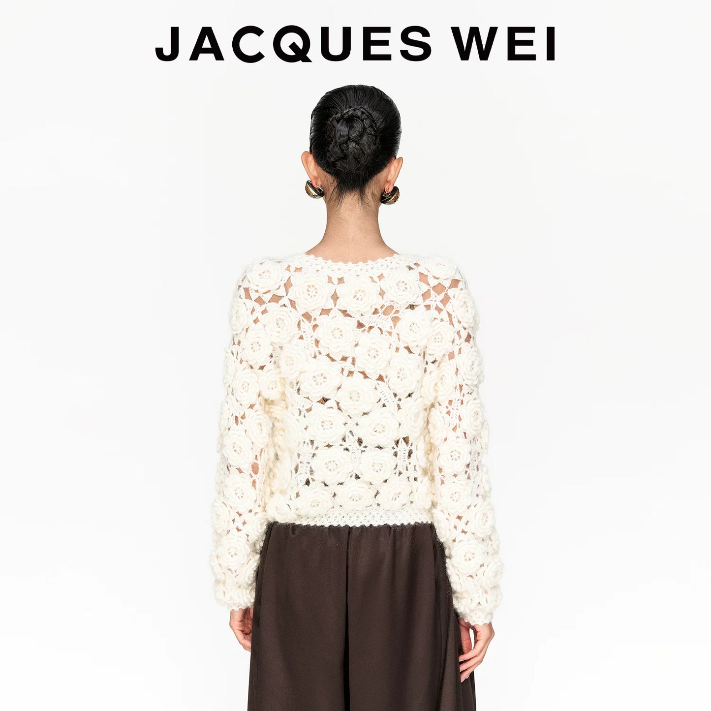 Rose Floral Crochet Mohair Cardigan