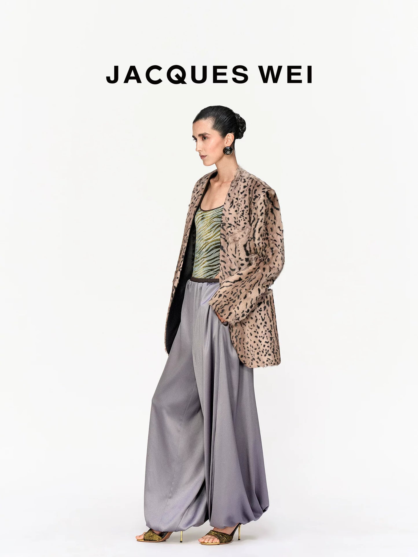 Ocelot Print Shearling Jacket