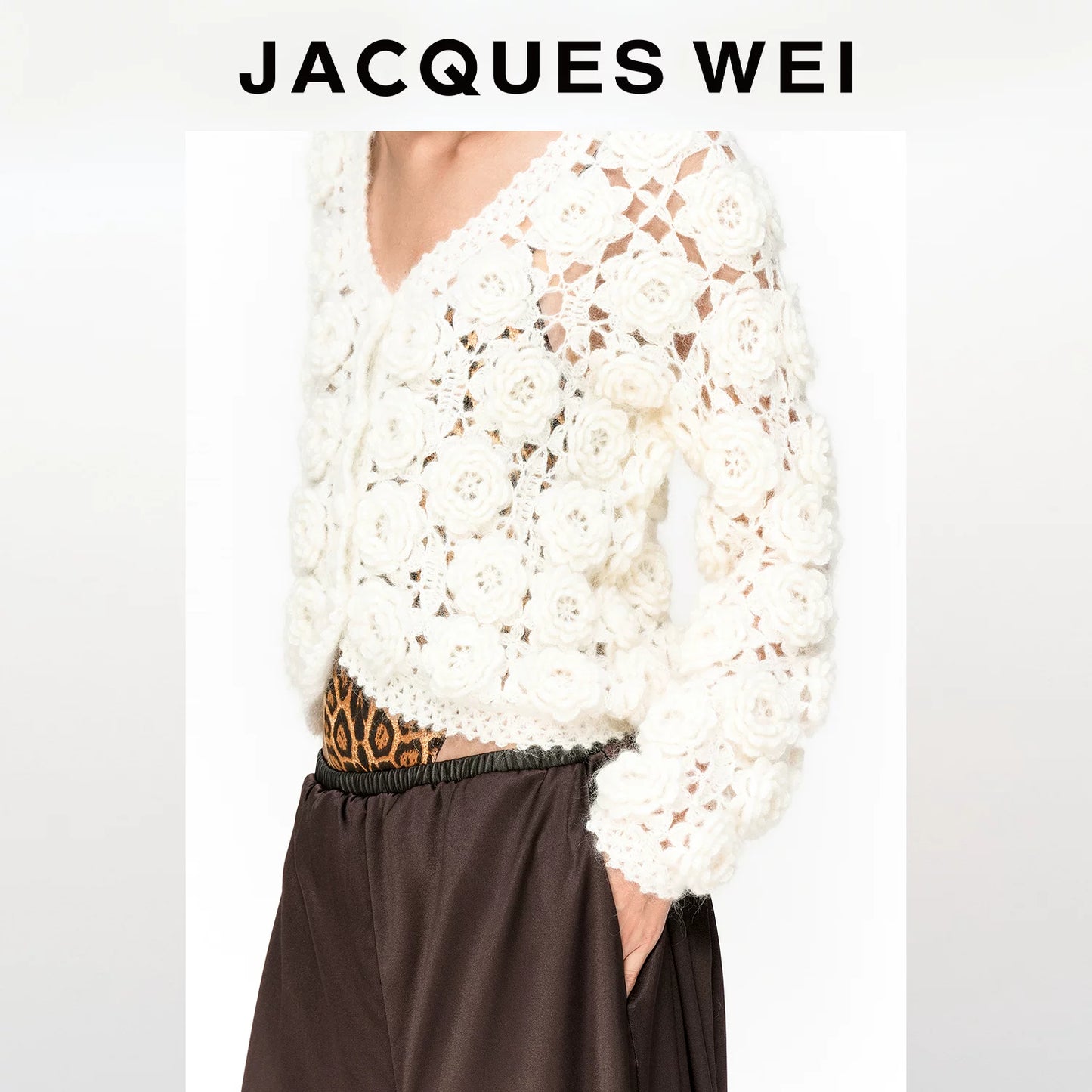 Rose Floral Crochet Mohair Cardigan