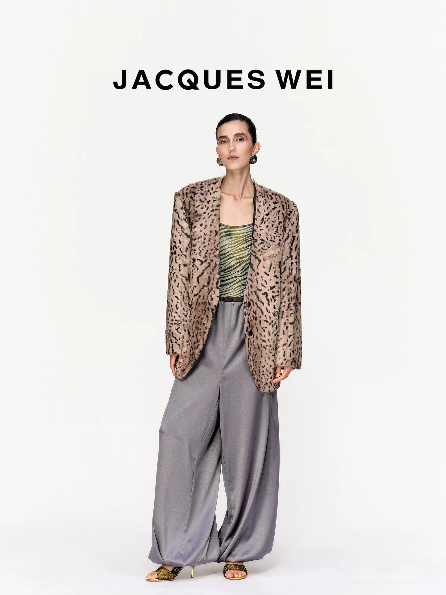 Ocelot Print Shearling Jacket