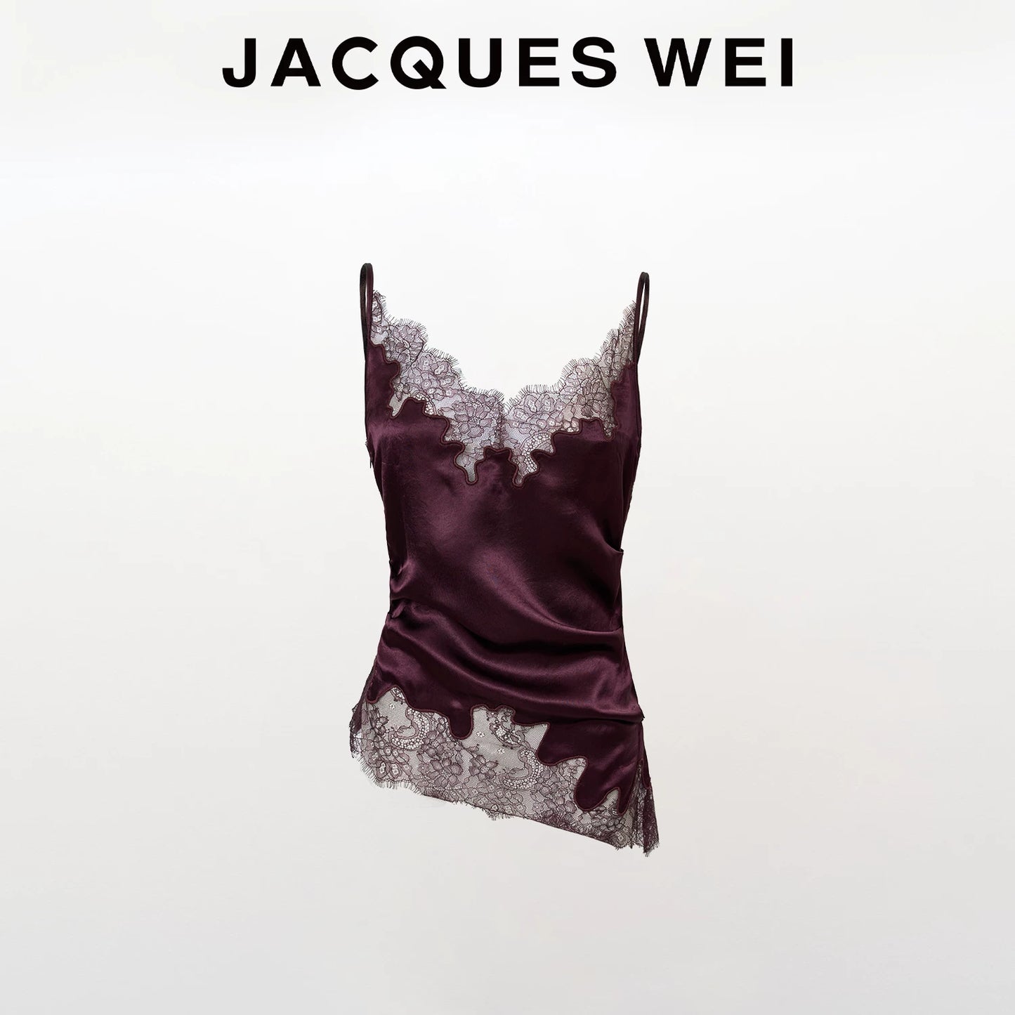 Purple Satin Lace-Up Cami