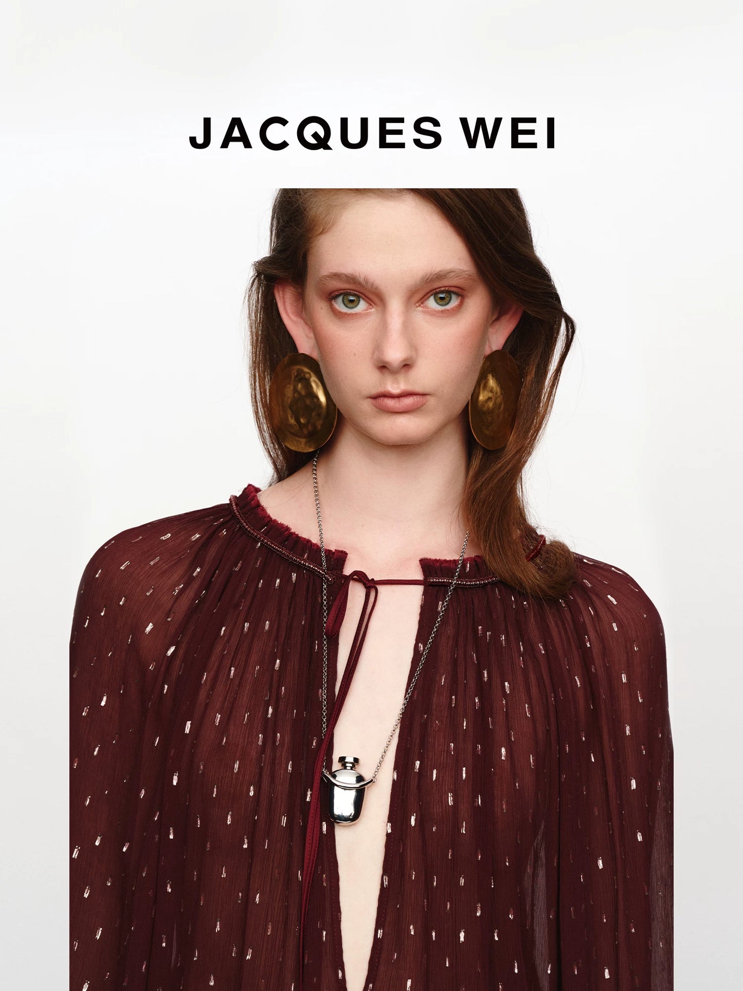 Lurex Sheer V-Neck Shirt