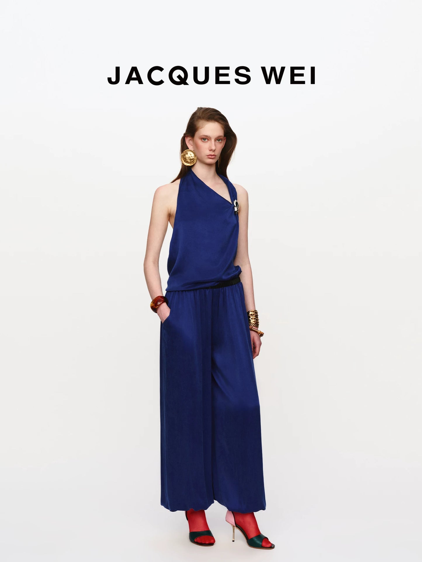 Sapphire Blue Draped Buckle Cami