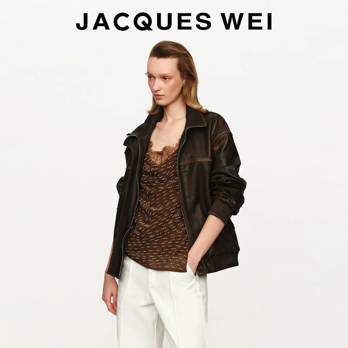 Dark Brown Vintage Distressed Leather Jacket