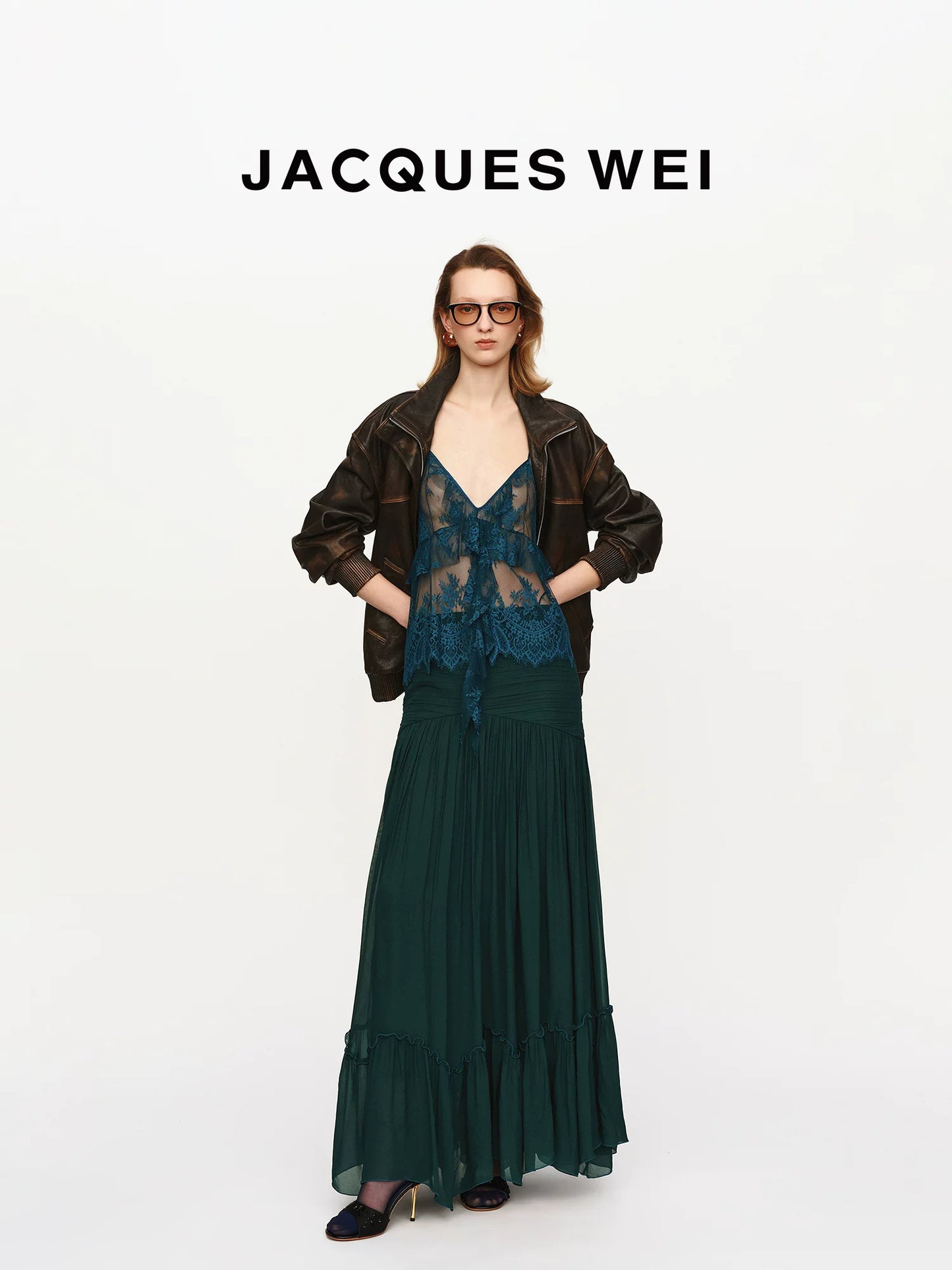 V-Neck Lace Trim Silk Camisole