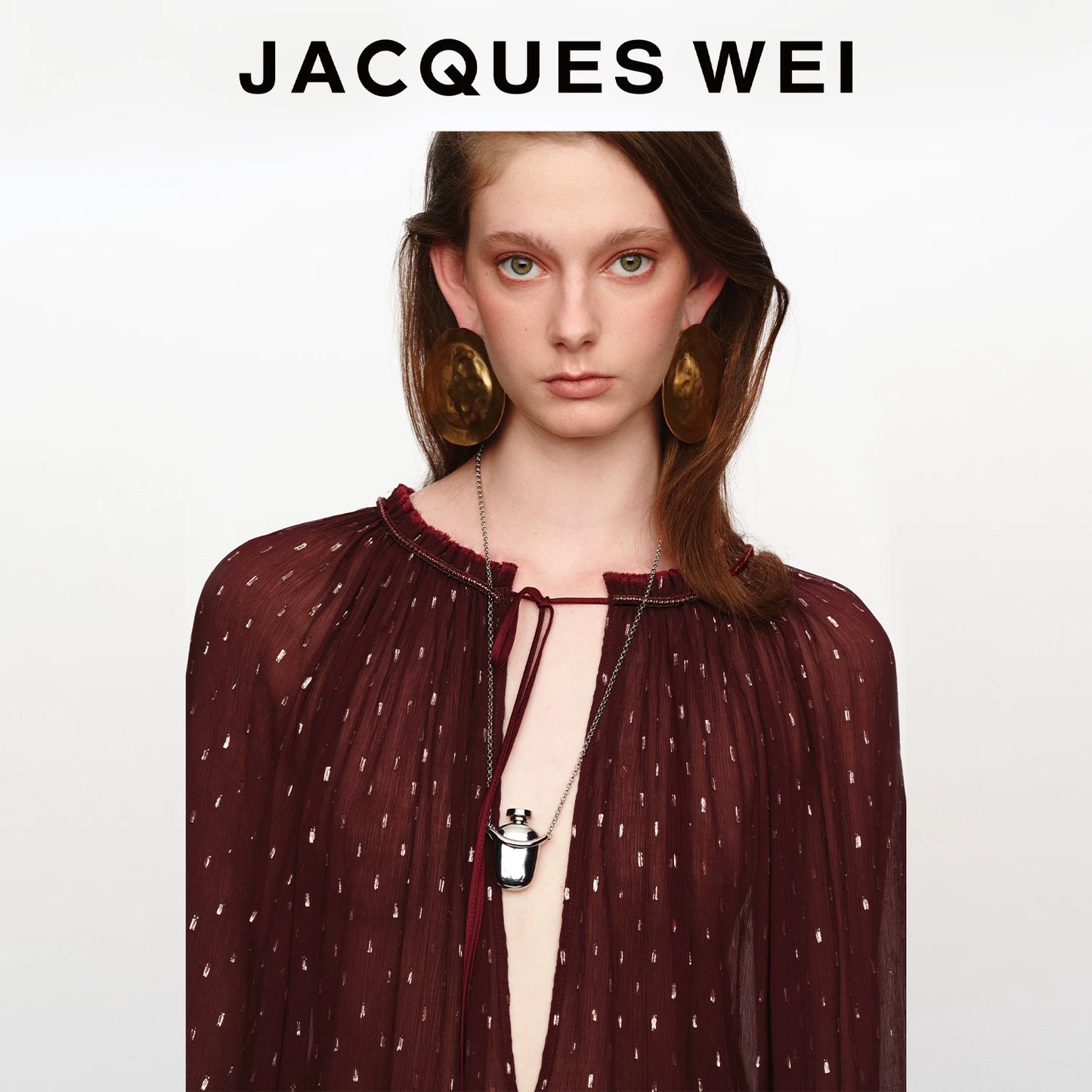 Lurex Sheer V-Neck Shirt