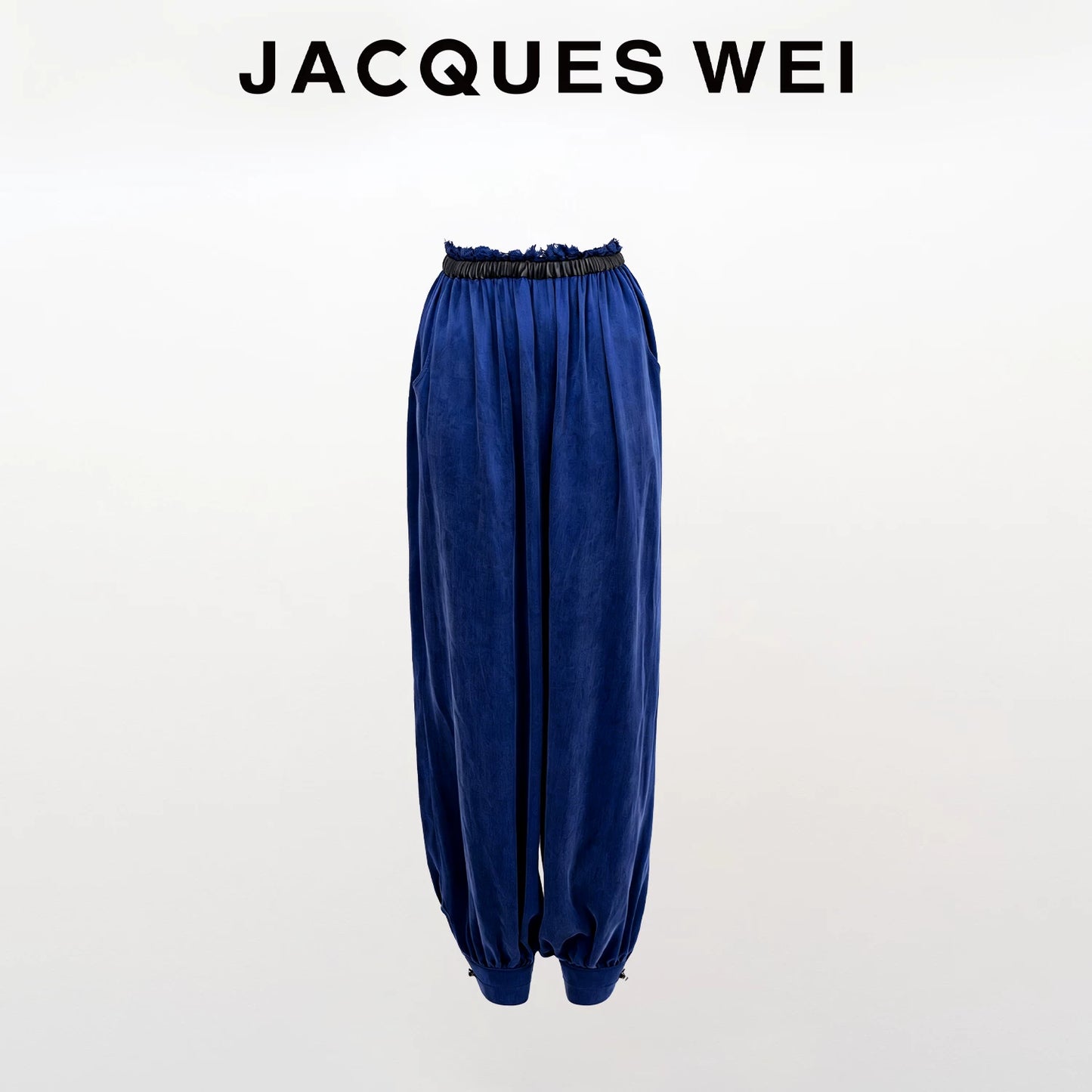 Sapphire Blue Pleated Lantern Pants