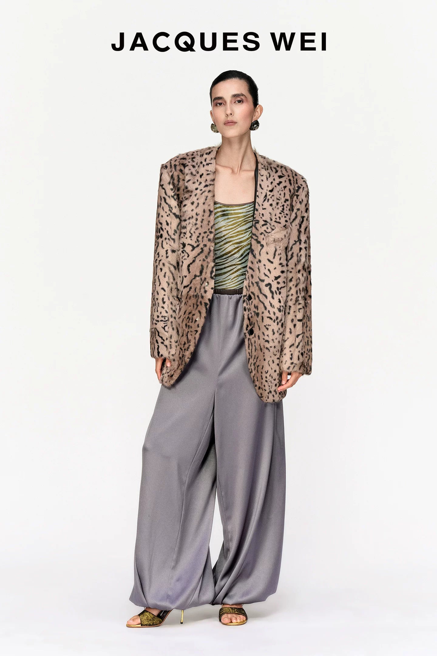 Ocelot Print Shearling Jacket
