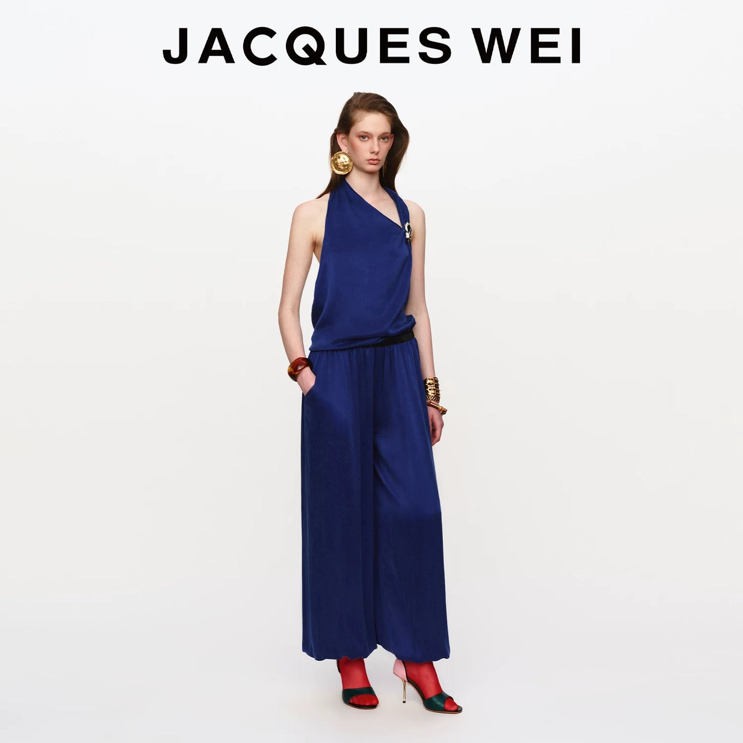 Sapphire Blue Draped Buckle Cami