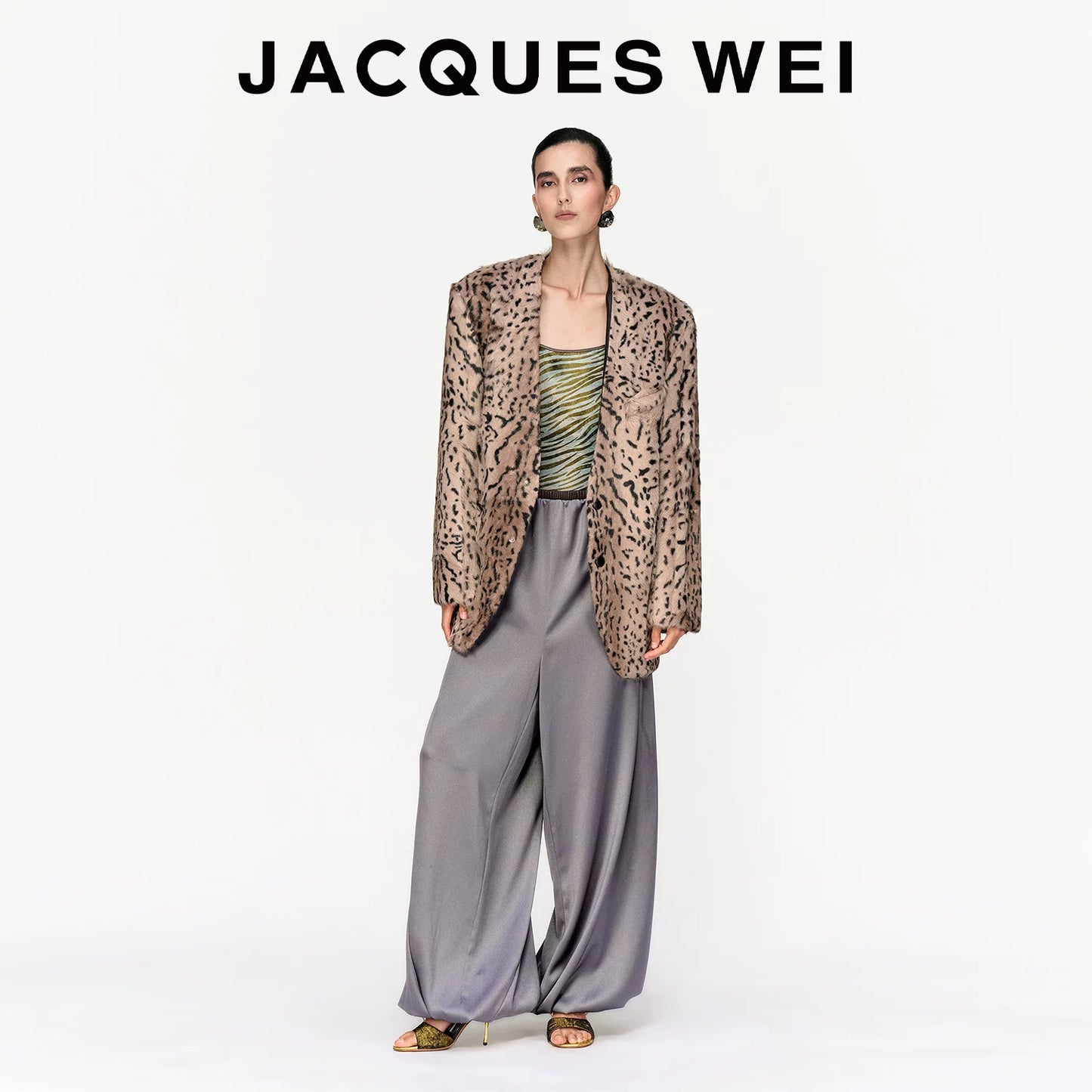 Ocelot Print Shearling Jacket