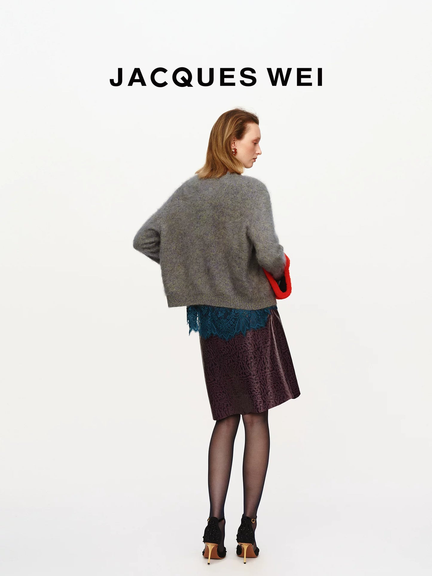 Deep Purple Lambskin Leather Skirt