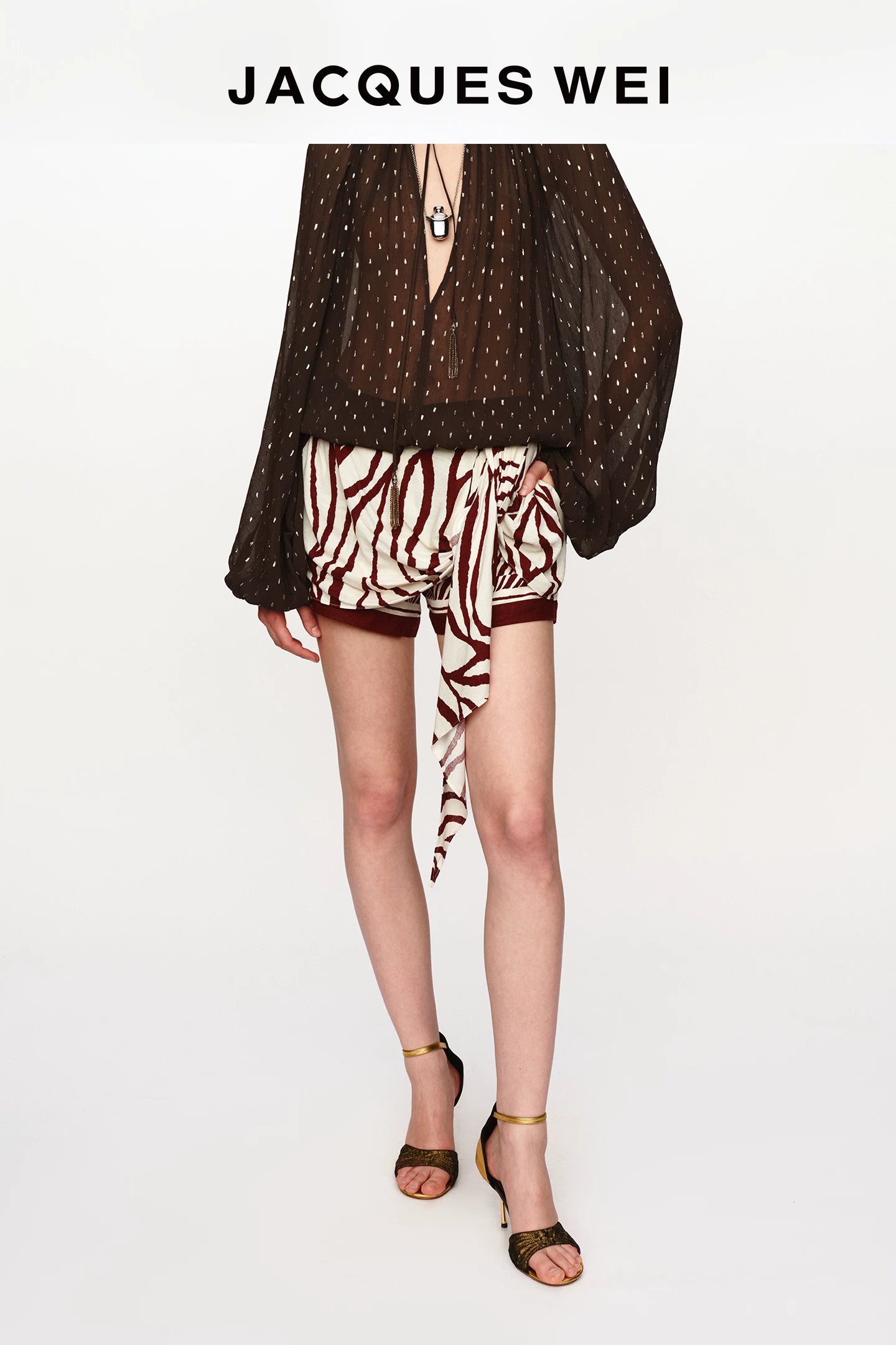 Caramel Floral Print Cotton Shorts
