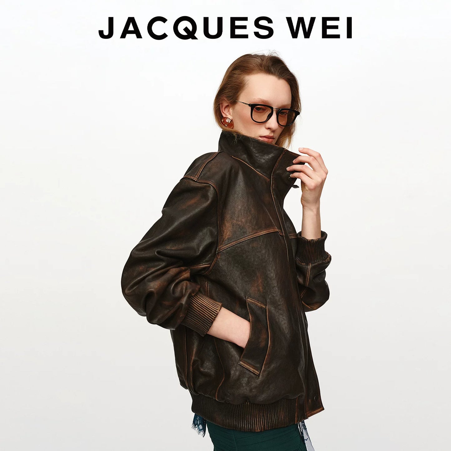 Dark Brown Vintage Distressed Leather Jacket