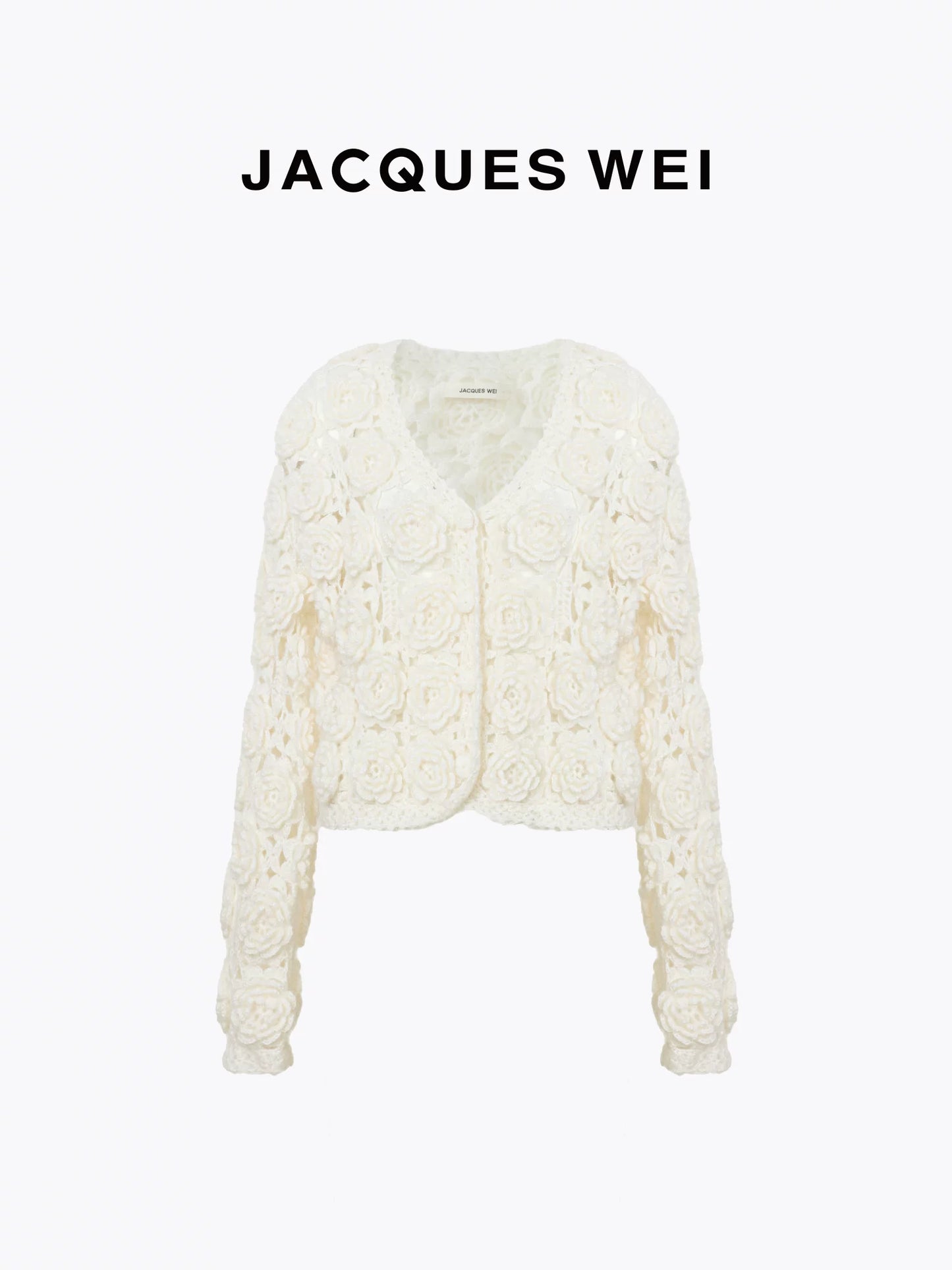 Rose Floral Crochet Mohair Cardigan