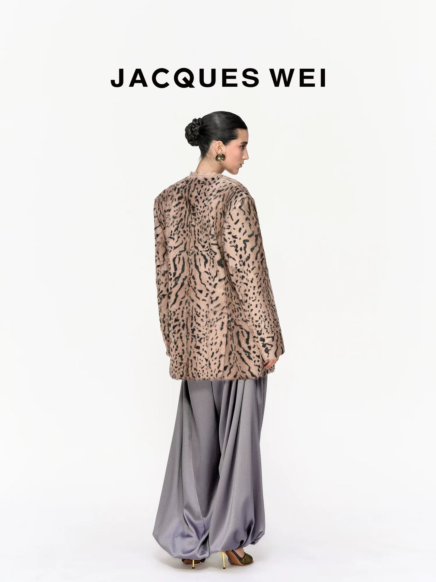 Ocelot Print Shearling Jacket