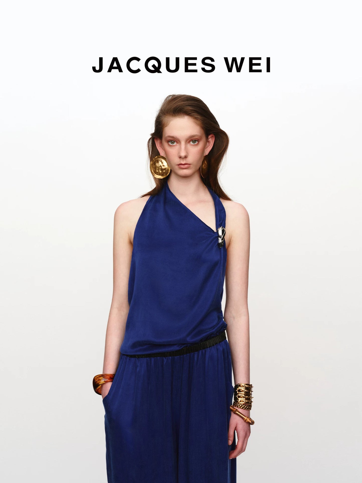 Sapphire Blue Draped Buckle Cami