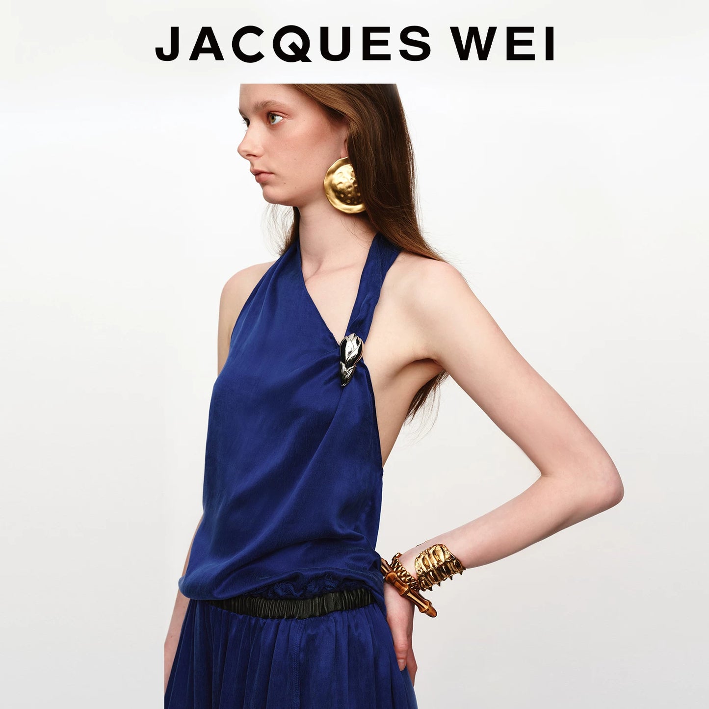 Sapphire Blue Draped Buckle Cami