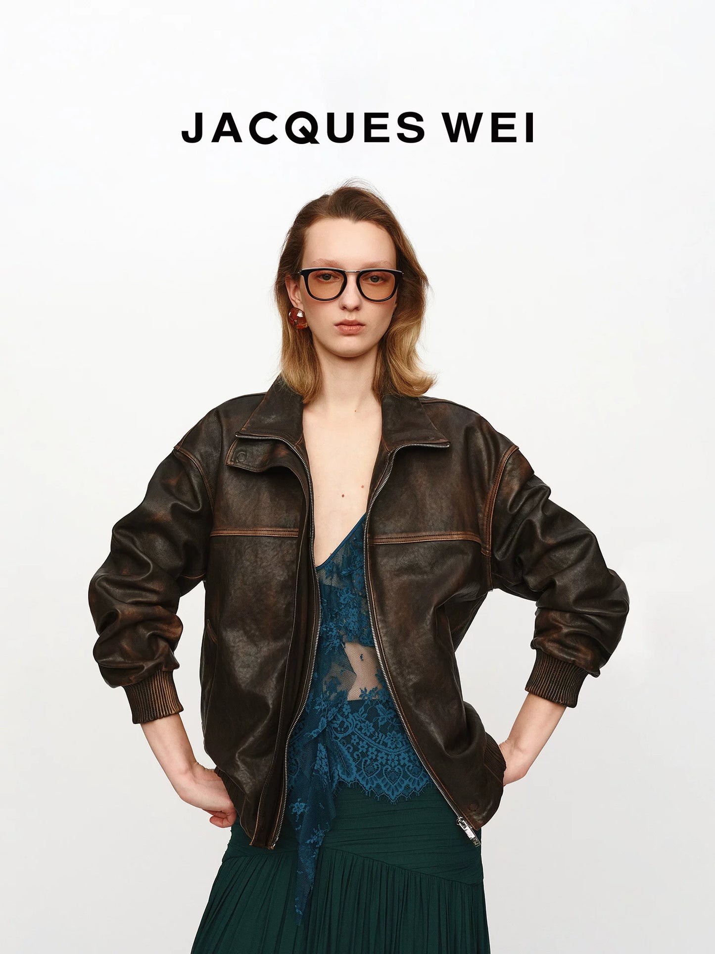 Dark Brown Vintage Distressed Leather Jacket