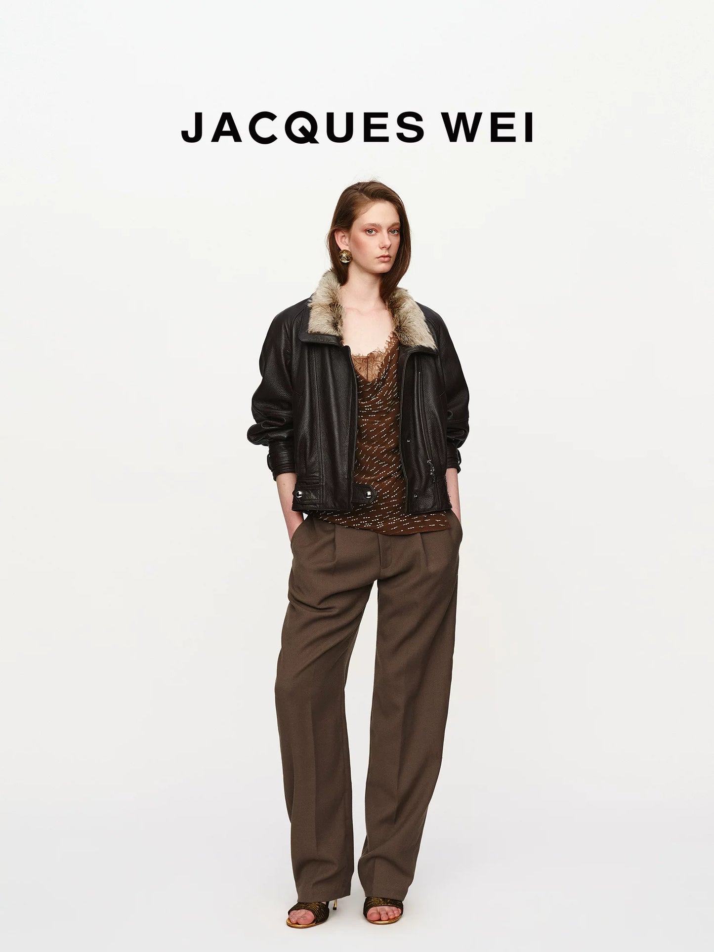 Dark Camel Tailored Trousers