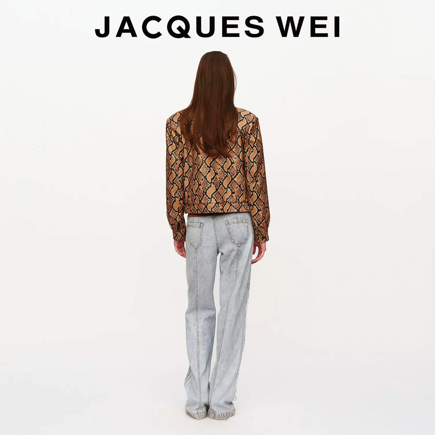 Snake Print Lambskin Cropped Jacket