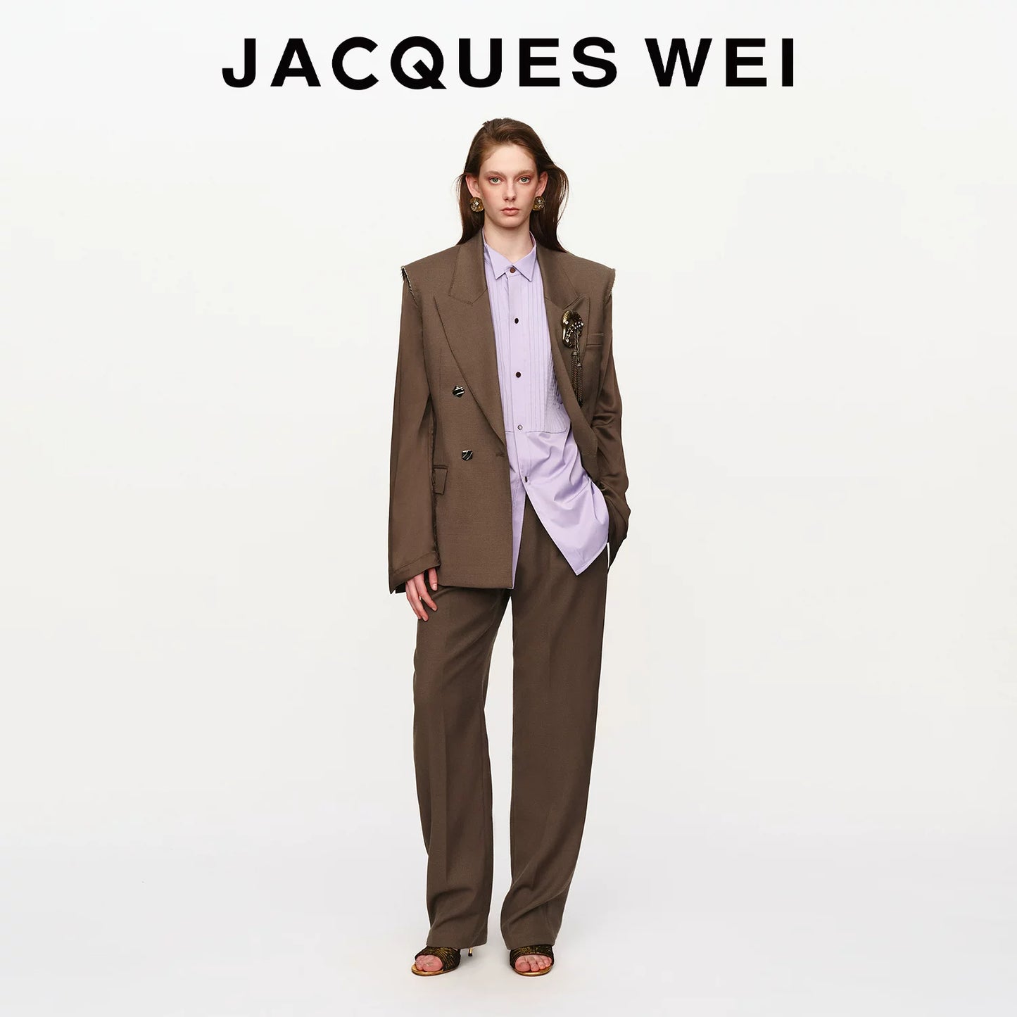 Dark Camel Tailored Trousers